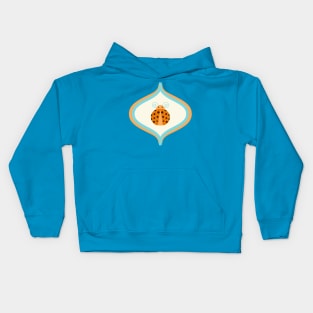 Cute retro orange, blue and black ladybug Kids Hoodie